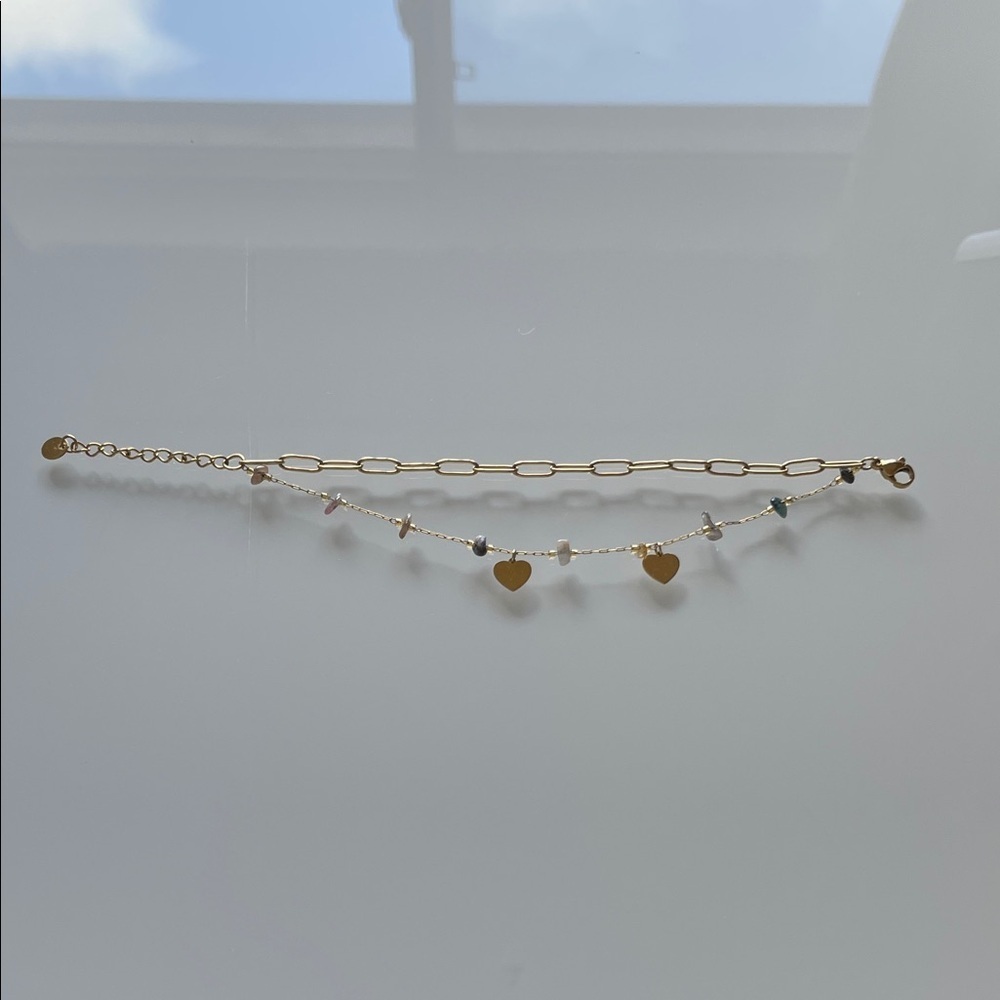 Gold Heart Charm Bracelet - Picture 5 of 7